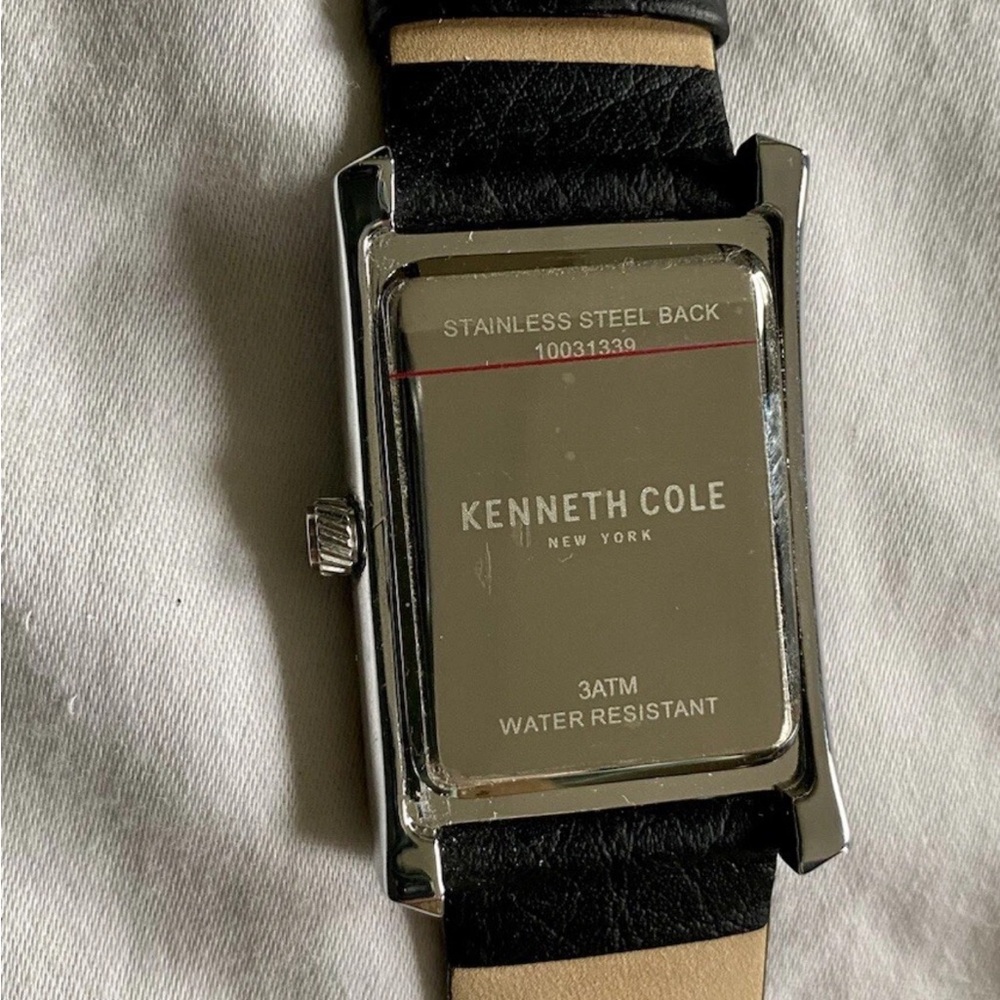 Kenneth Cole Silver And Black Rectangular Watch - image 4